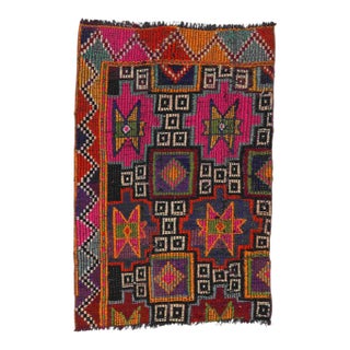 Small Vintage Colorful Ebroidered Kilim - 2`5″ X 3`5″ Ft. For Sale