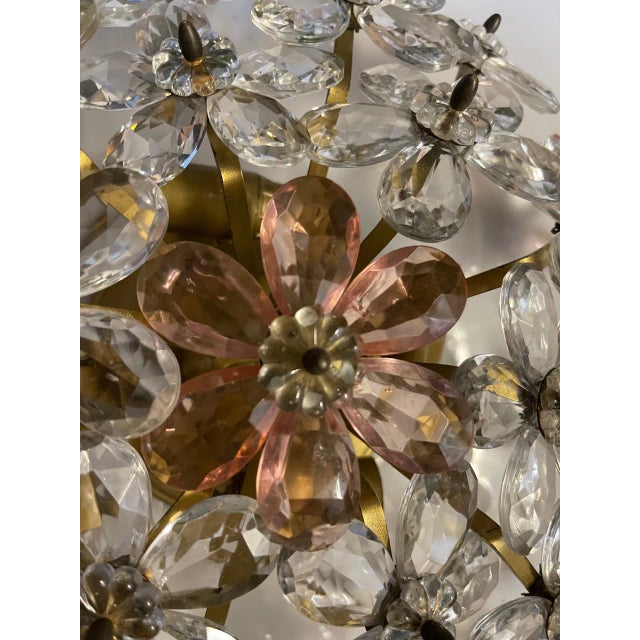 Pink Murano Glass Floral Flush Mount, 1970s For Sale - Image 9 of 10
