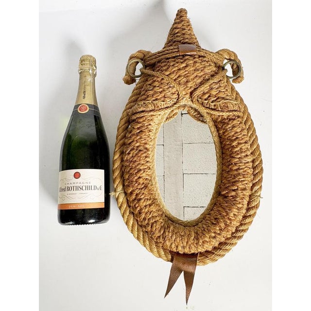 Rustic Small Rope Mirror, France, 1960s For Sale - Image 3 of 12
