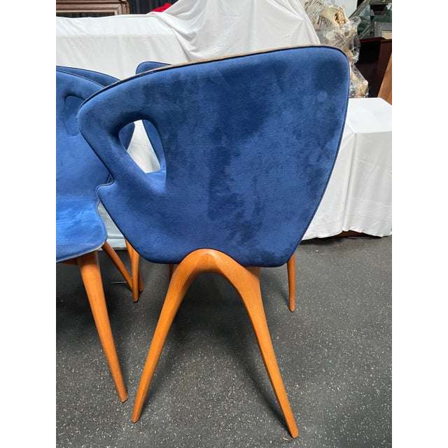 1950s 1950s Vintage Mid Century Italian Modern Malnati 'Bambi' Dining Chairs - Set of 4 For Sale - Image 5 of 11