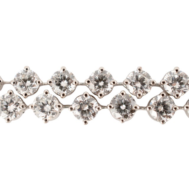 Early 21st Century 950 Platinum CTW Lab Grown Diamond Pin Hinge Link Tennis Chain Necklace For Sale - Image 5 of 8