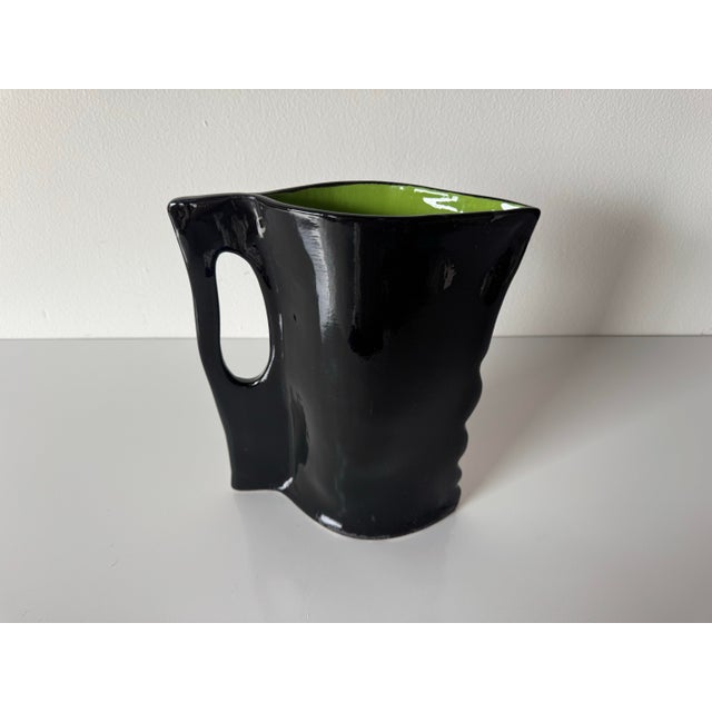 2001 Vintage Jes Black Glazed Sculptural Art Ceramic Vase For Sale - Image 4 of 11