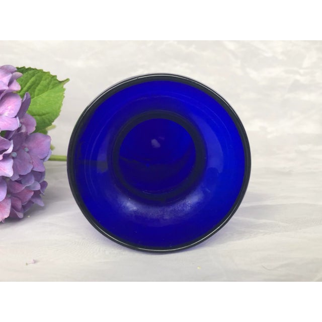 Cobalt Blue Glass Hyacinth Vase For Sale - Image 9 of 11