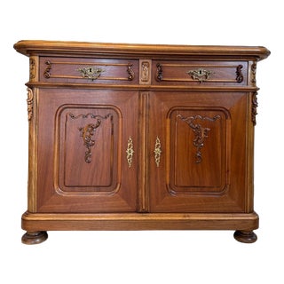Baroque Sideboard in Oak with Granite Top For Sale