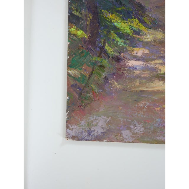 Late 20th Century Plein Air Impressionist Woodland Landscape Painting For Sale - Image 4 of 7