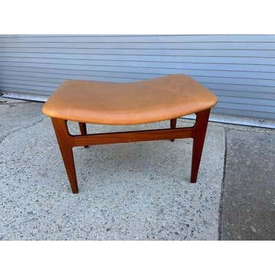 Brown Mid 20th Century Foot Stools by Finn Juhl for France & Son in Teak and Leather For Sale - Image 8 of 12