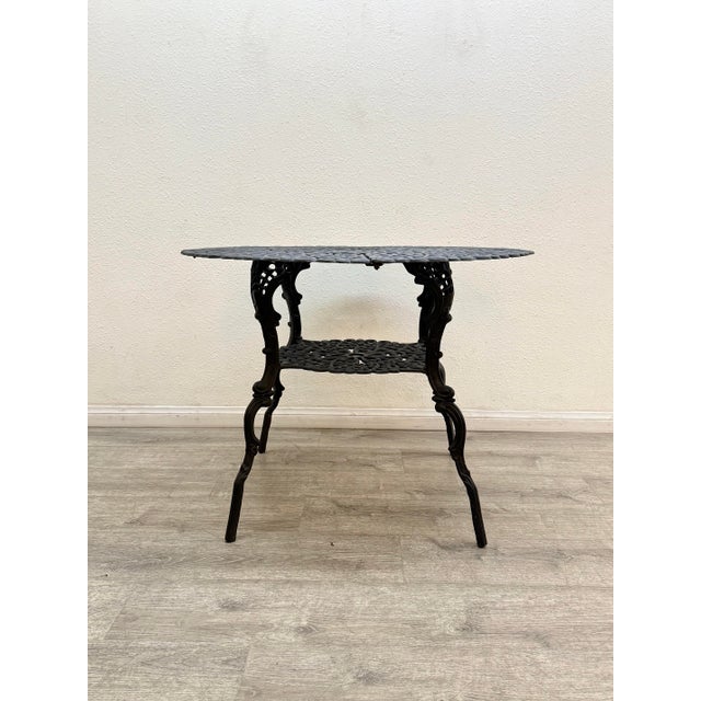 Black Vintage Cast Aluminum Patio Set For Sale - Image 8 of 12