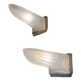 Art Deco Pirogues Wall Lights from Val Saint Lambert, 1930, Set of 2 For Sale