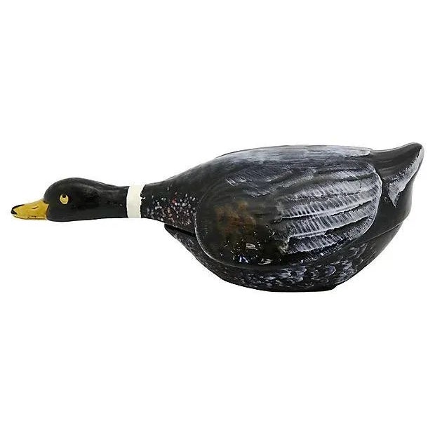 French Majolica Duck in Flight Pâté Serving Dish For Sale In Los Angeles - Image 6 of 6