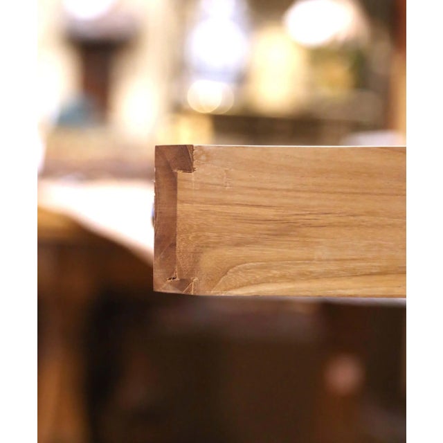 Mid-Century French Beech Butcher’s Block With Marble Top and Agricultural Plaque For Sale - Image 10 of 12