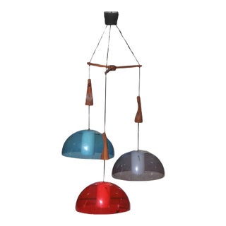 Mid-Century Modern Italian Acrylic Glass Pendant Lamp from Guzzini, 1960s For Sale