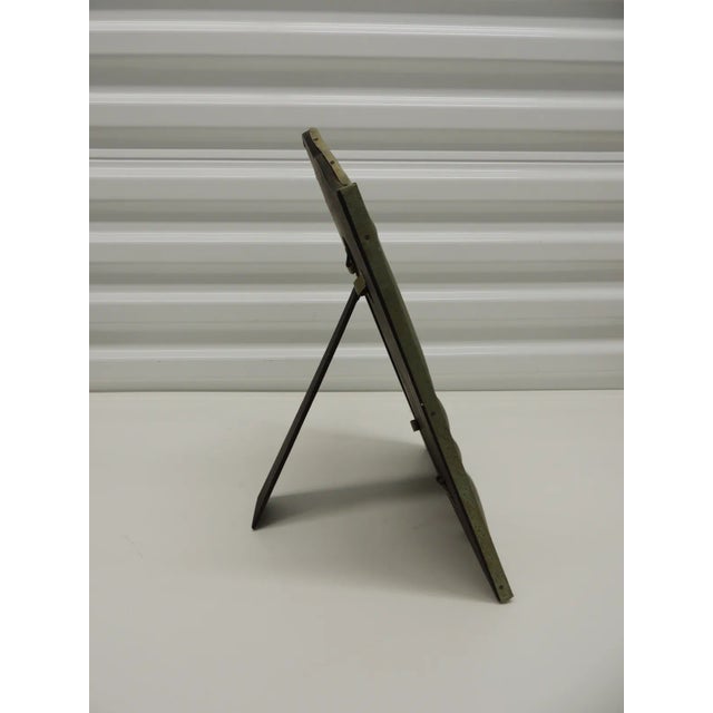 Vintage Large Silver-Tone Tin Sheet Metal Picture Frame For Sale In Tampa - Image 6 of 9