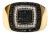 Men's 10K Yellow Gold 3/4 Cttw White and Black Treated Diamond Ring Band (Black / I-J Color, I2-I3 Clarity) - Size 10 For Sale