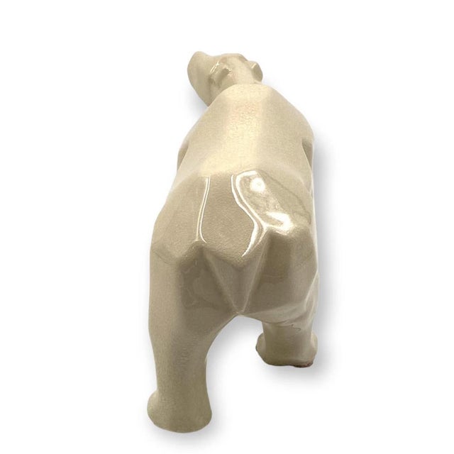 Art Deco Cubist Craquelé Polar Bear from L&V Ceram, France, 1970s For Sale - Image 17 of 18