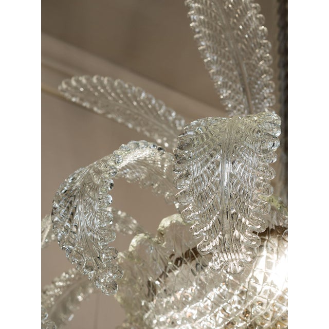 Vintage Art Deco Murano Glass Chandelier with Eighteen Leaves by Ercole Barovier, 1930s For Sale - Image 18 of 18