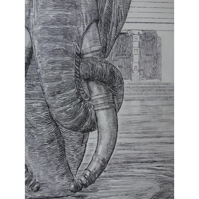Paper Paul Jouve, Elephant from the Temple of Siva, Engraving For Sale - Image 7 of 11