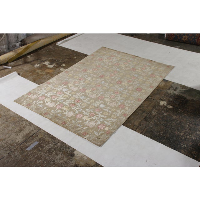 Hand knotted in a blend of wool and silk, this 8×10 transitional rug joins the European Collection by Rug & Kilim—drawing...