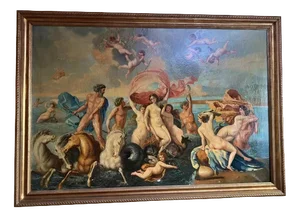 Circle of Nicolas Poussin, The Triumph of Venus, Oil on Canvas, Framed
