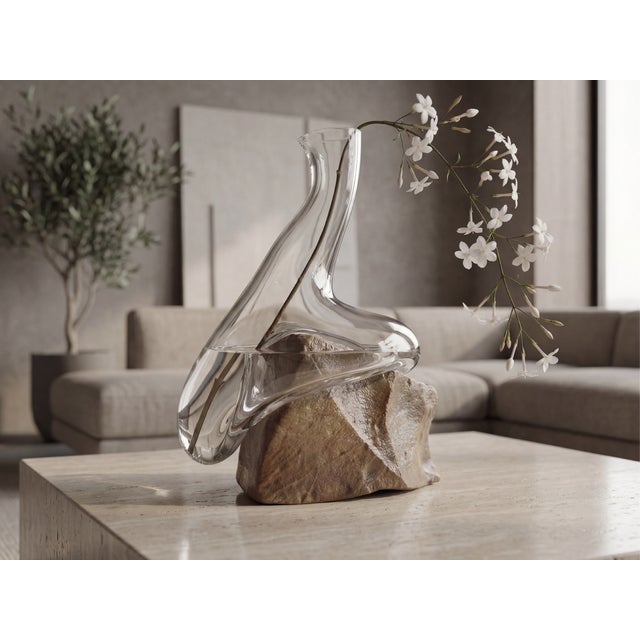Sculptural Natural Stone Crystal Vase – Architectural Art Piece (Limited Edition) For Sale In New York - Image 6 of 7