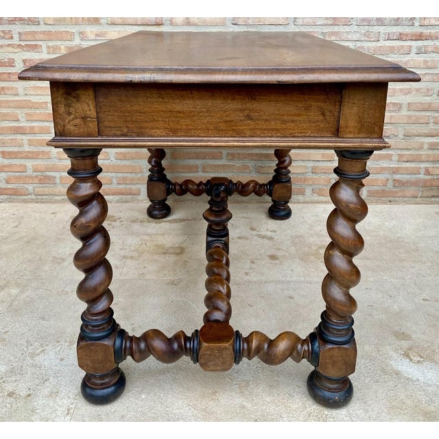 Early 19th Century French Walnut Worktable or Desk with Drawer, 1890s For Sale - Image 11 of 15