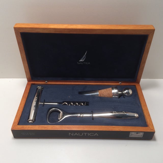 men s nautica desk valet wine gift box set