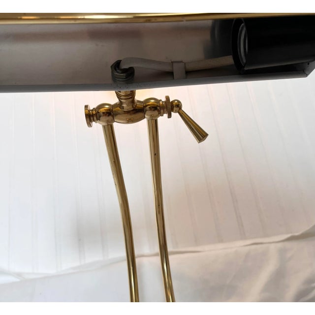 Vintage Late 20th Century White Marble & Brass Task Light For Sale - Image 9 of 11