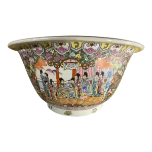 Large Chinese Porcelain Fish Bowl Planter