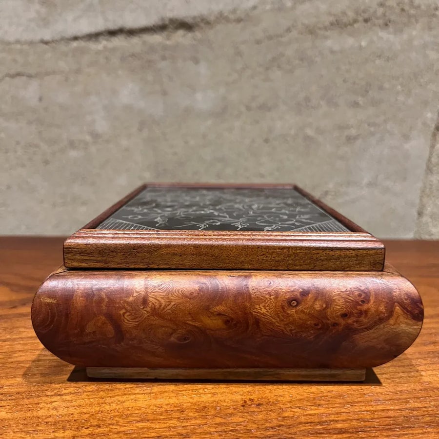 Vintage Cigarette Dispenser Burlwood Box | Chairish