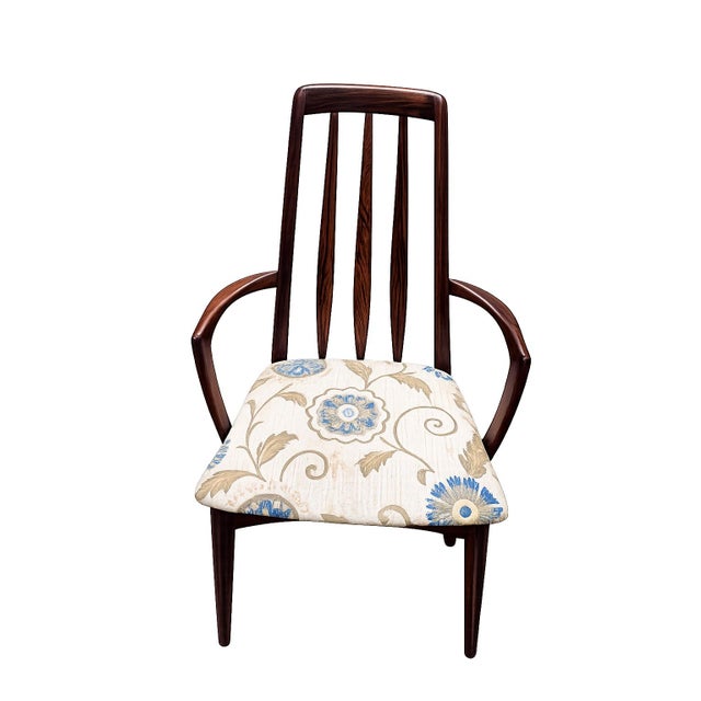 A highly collectible set of six Danish Modern dining chairs attributed to Niels Koefoed’s iconic Eva design, crafted in...