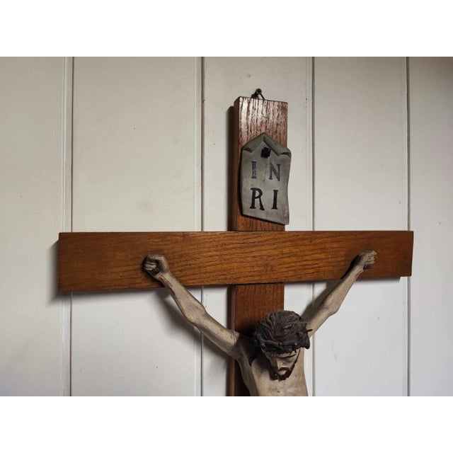 Wooden Cross of Saint Jesus, 1890s For Sale - Image 9 of 10