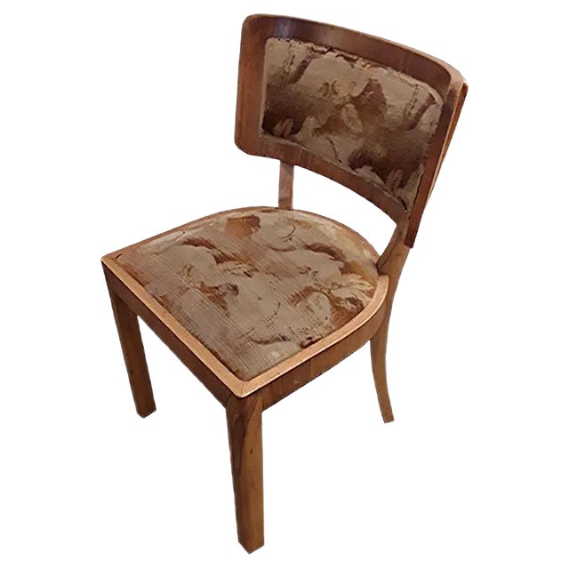 Art Deco German Walnut Dining Chairs, 1930s, Set of 6 For Sale