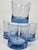 1990s Twirling Blue Vintage Double Old Fashioned Glasses- Set of Four For Sale - Image 9 of 11