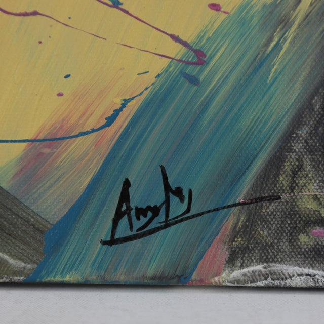Abstract "Vibrant Chaos" Contemporary Abstract Expressionist Mixed-Media Painting For Sale - Image 3 of 9