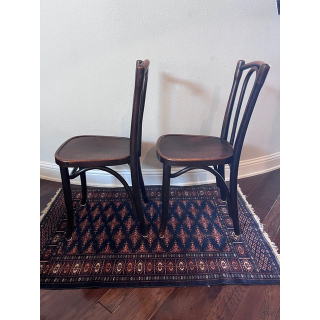1910s Set of 2 - Antique Bentwood Chairs, Bistro Chairs, Thonet-Style, J & J Kohn-Style, Made in Poland For Sale - Image 5 of 12