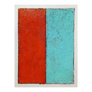 Fashion Inspired 'Blue and Orange' (2) Highly Textured Abstract Oil Painting