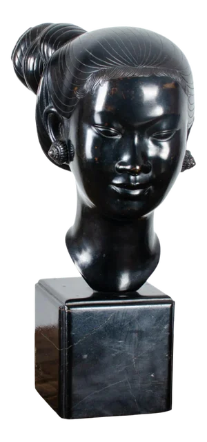 Nguyen Thanh Le Vietnamese Woman in Bronze Sculpture C.1950