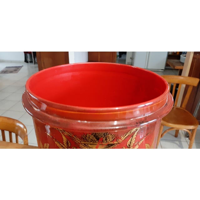 Red and Gold Screen-Printed Glass Pharmacy Jar, 1920 For Sale - Image 13 of 18