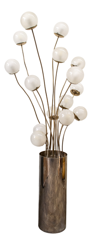 1036/15 Floor Lamp in Glass and Chromed Metal by Pia Guidetti Crippa for Luci, Italy, 1970s
