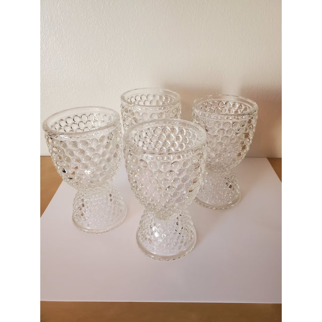 Vintage Pressed Glass Hobnail Egg Cups Set of 4 Chairish