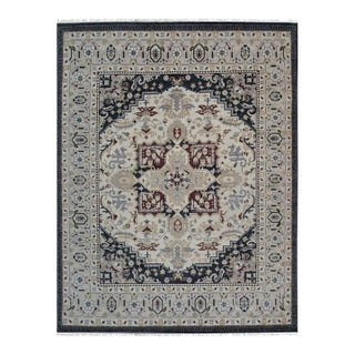 6x9 New Traditional Beige Persian Heriz Design Contemporary Wool Carpet Rug For Sale