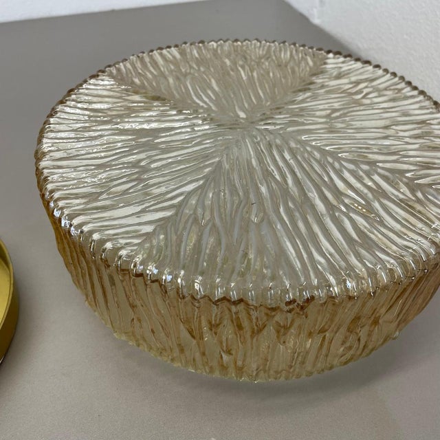 Amber Textured Wall Light by Helena Tynell from Glashütte Limburg, 1960s For Sale - Image 14 of 18