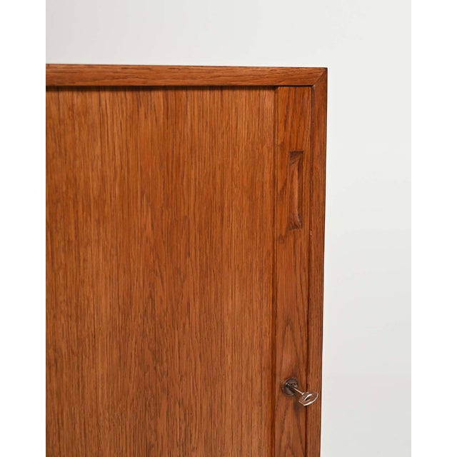 Wood Vintage Scandinavian Oak Sideboard with Roller Shutter, 1960s For Sale - Image 7 of 10