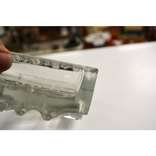 Att. To Vladislav Urban Mid 20th Century Clear Glass Rectangle Ashtray Czech Retro For Sale - Image 10 of 12