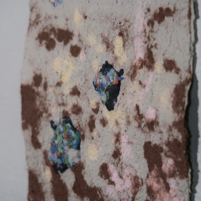 Original Abstract Textured Fiber Base Mixed Media Painting in Soft Grey, Pink, and Earth Tones by Casey R Klein For Sale - Image 11 of 16