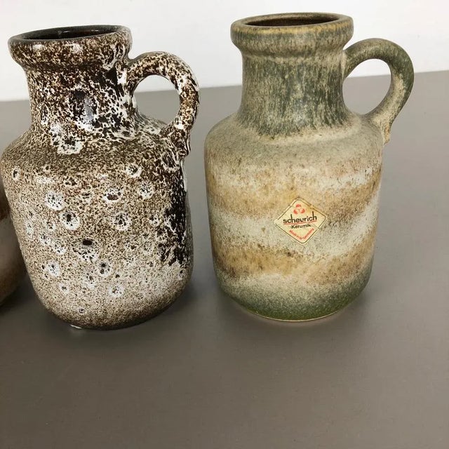 Ceramic Vintage 414-16 Pottery Fat Lava Vases from Scheurich, Germany, Set of 5 For Sale - Image 7 of 18