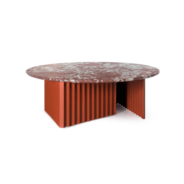 RS Barcelona Plec Round Marble 90 Table, Red Francia For Sale - Image 4 of 4