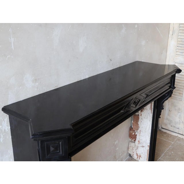 Antique Black Marble Modillion Mantelpiece For Sale - Image 5 of 9