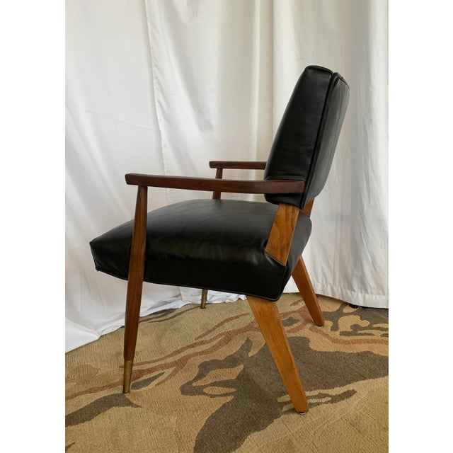 Mid 20th Century Danish Leather Office Guest Chair For Sale - Image 4 of 6