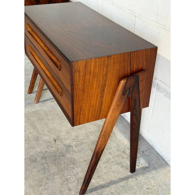 1960s Danish Mid-Century Modern Rosewood Nightstands in Style of Ap Møbler Svenstrup Pair 1960s For Sale - Image 5 of 10
