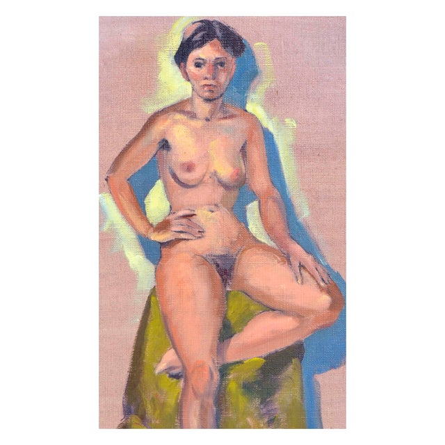 American Mid Century Female Nude Figure, Sea Cliff Beach by Jon Blanchette For Sale - Image 3 of 5